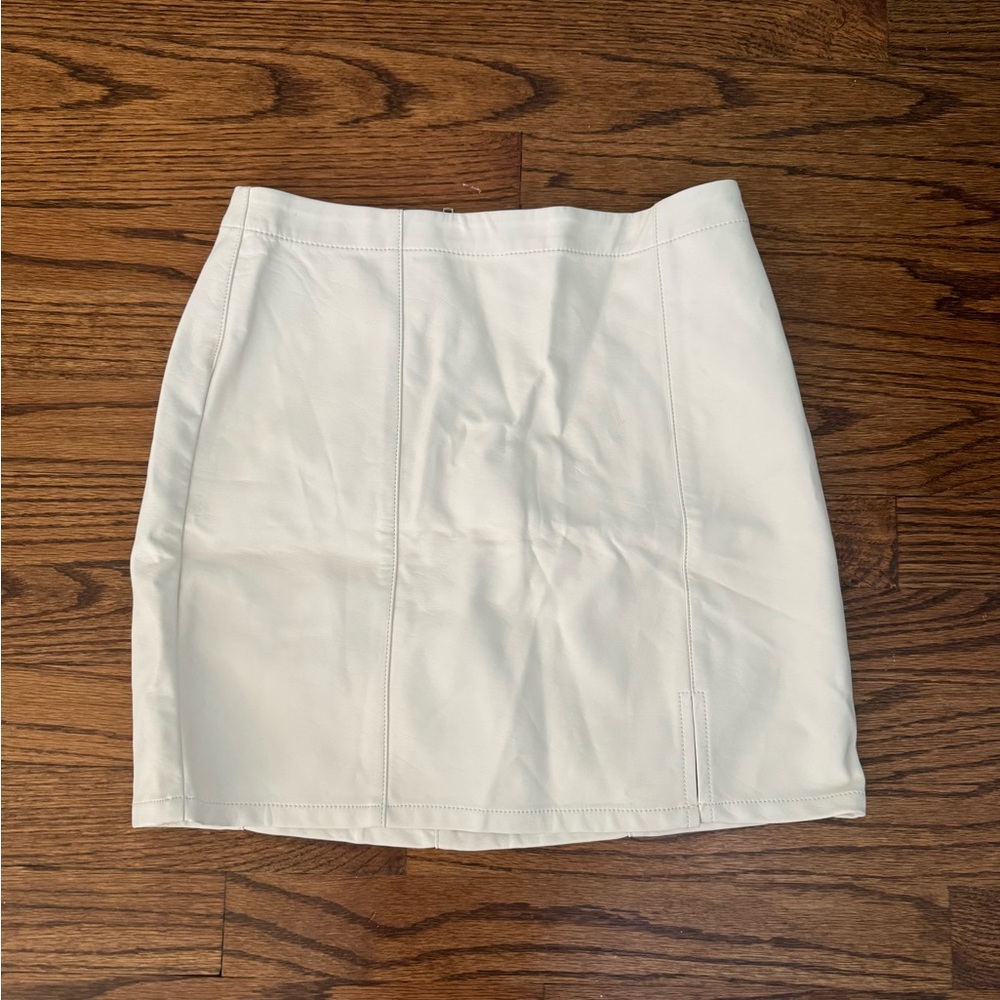 Leather white skirt! Size small